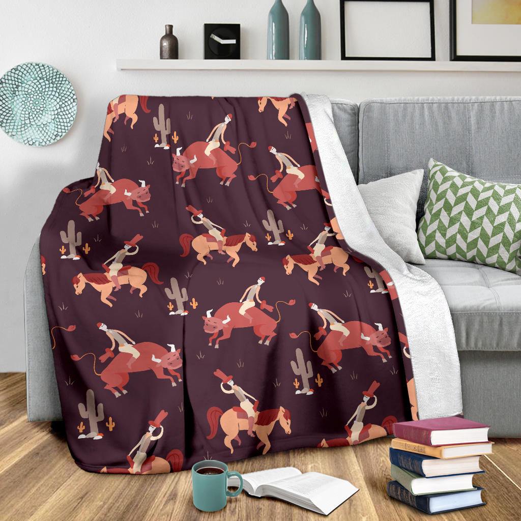 Rodeo Pattern Print Design A01 Premium Blanket