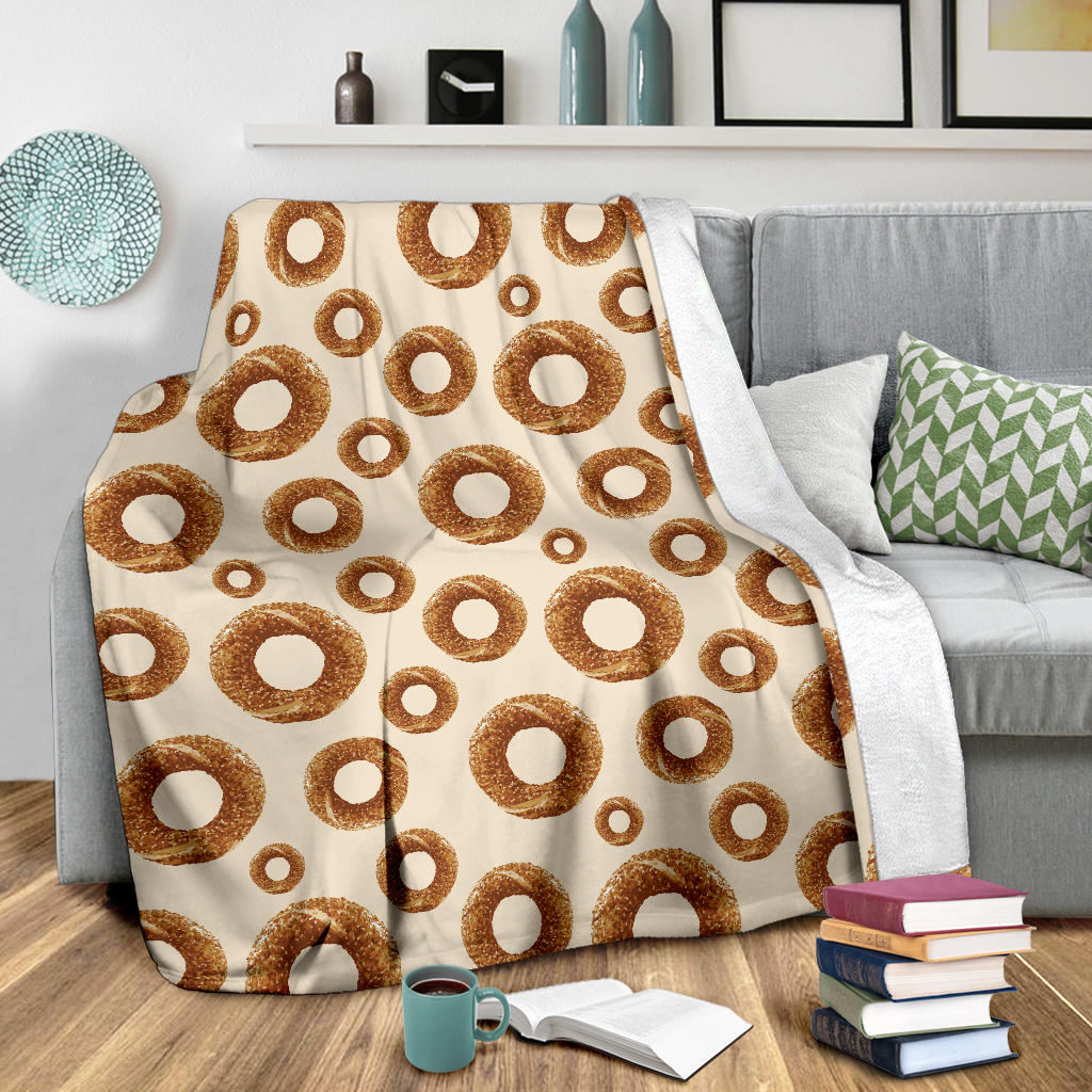 Bagel Pattern Print Design 01 Premium Blanket