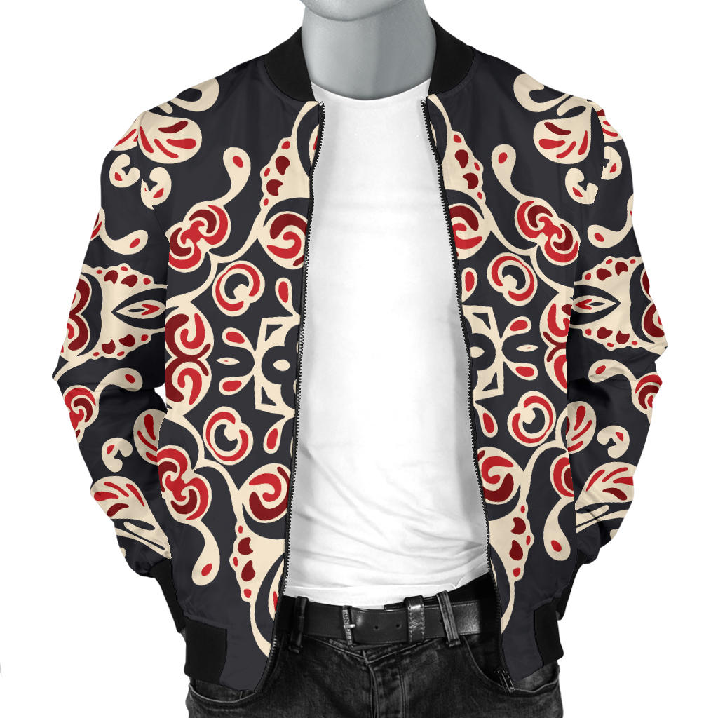 Medallion Pattern Print Design 01 Men Bomber Jacket