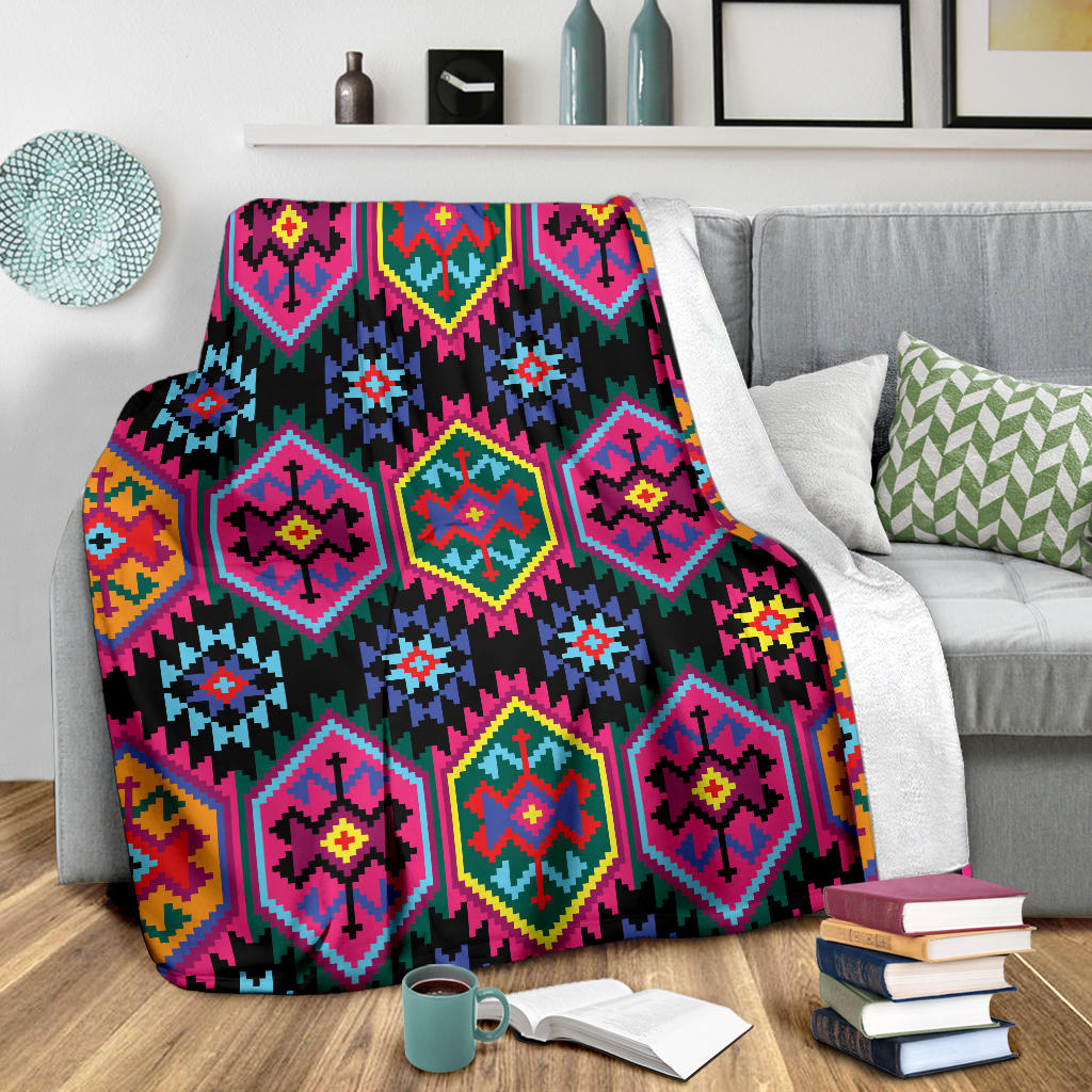 Mexican Pattern Print Design 02 Premium Blanket