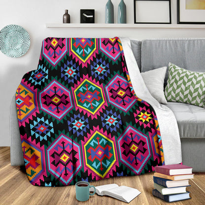 Mexican Pattern Print Design 02 Premium Blanket