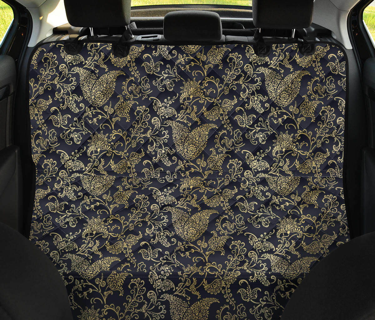 Brocade Pattern Print Design 04 Rear Dog Car Seat Cover Hammock