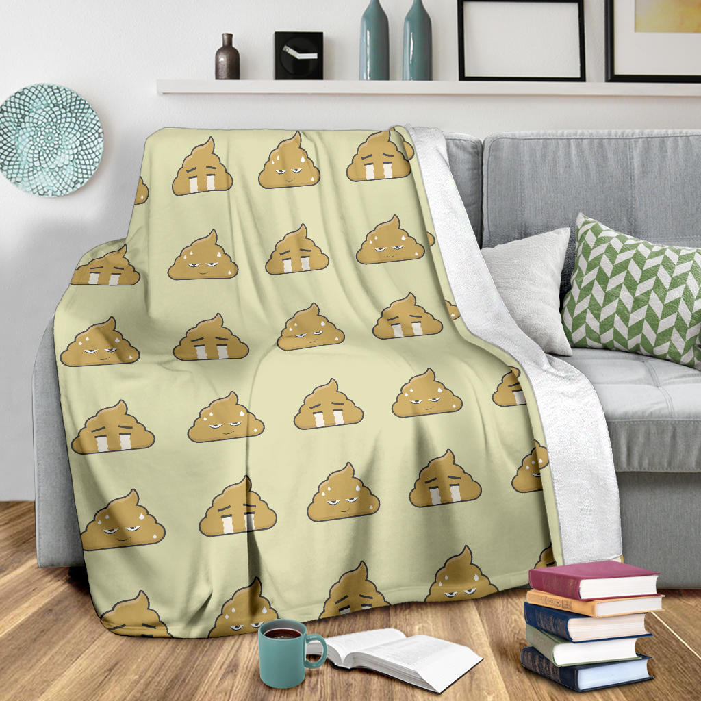 Poop Emoji Pattern Print Design A04 Premium Blanket