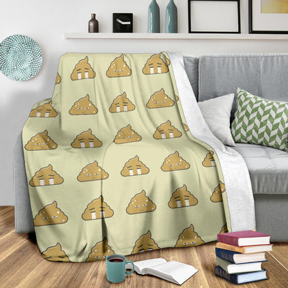 Poop Emoji Pattern Print Design A04 Premium Blanket