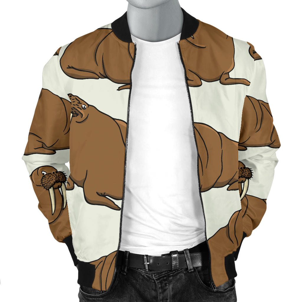 Walrus Pattern Print Design 03 Men Bomber Jacket