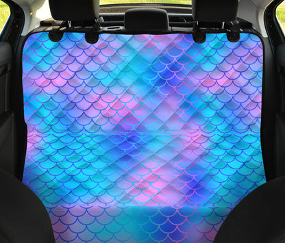 Mermaid Scales Pattern Print Design 04 Rear Dog Car Seat Cover Hammock