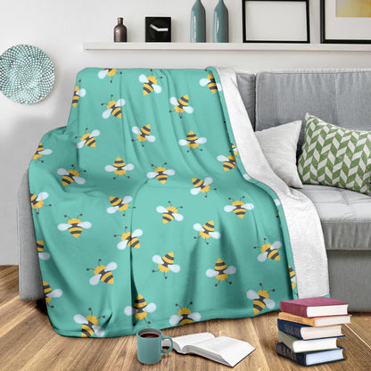 Bee Pattern Print Design 01 Premium Blanket