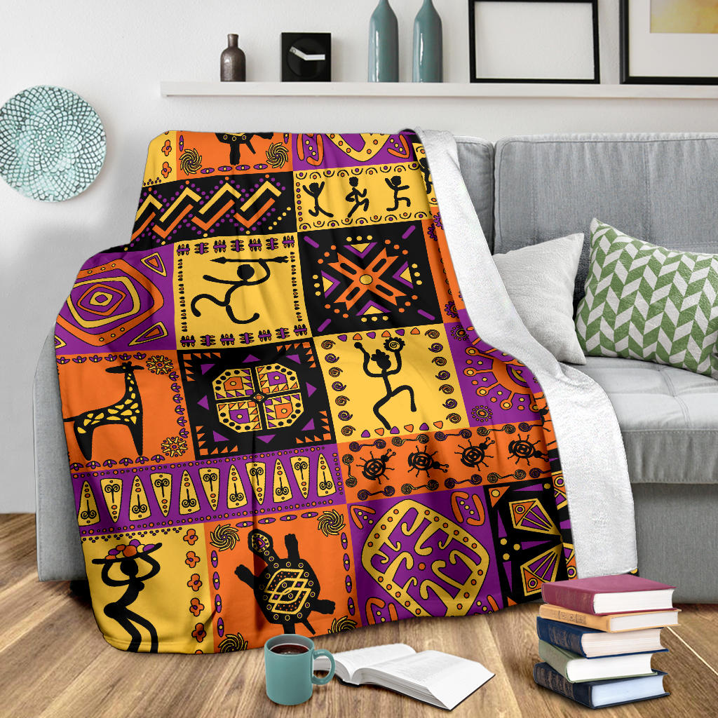 African Pattern Print Design 02 Premium Blanket