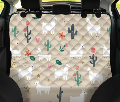 Llama Cactus Pattern Print Design 09 Rear Dog Car Seat Cover Hammock