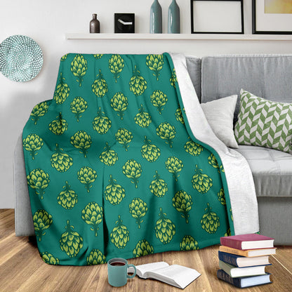 Artichoke Pattern Print Design 04 Premium Blanket