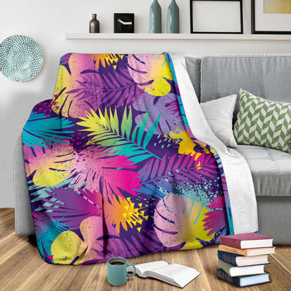 Palm Leaf Pattern Print Design A04 Premium Blanket
