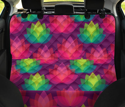 Lotus Pattern Print Design 02 Rear Dog Car Seat Cover Hammock