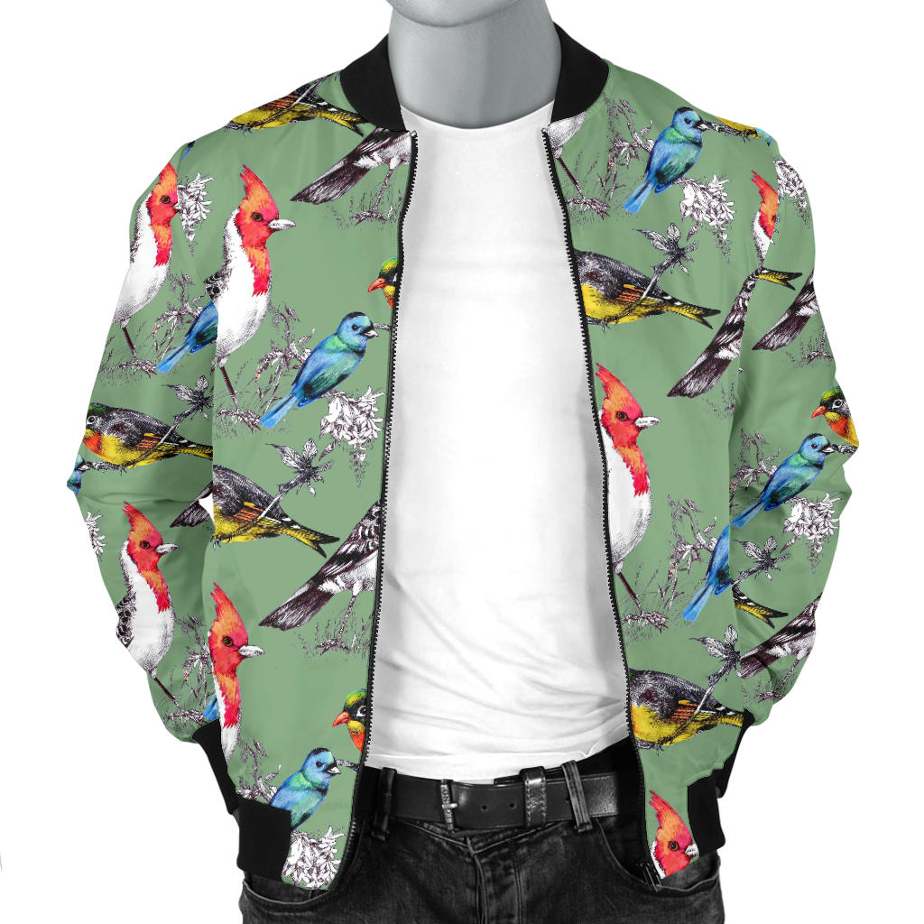 Birds Pattern Print Design 07 Men Bomber Jacket