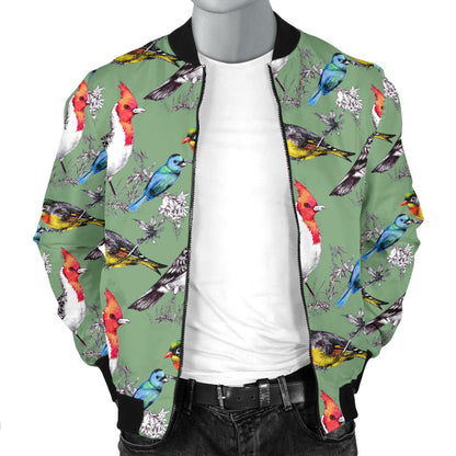 Birds Pattern Print Design 07 Men Bomber Jacket