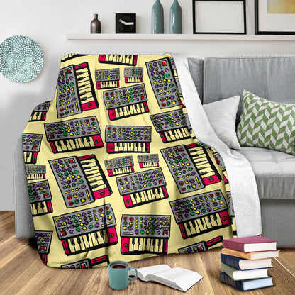 Synthesizer Pattern Print Design 01 Premium Blanket