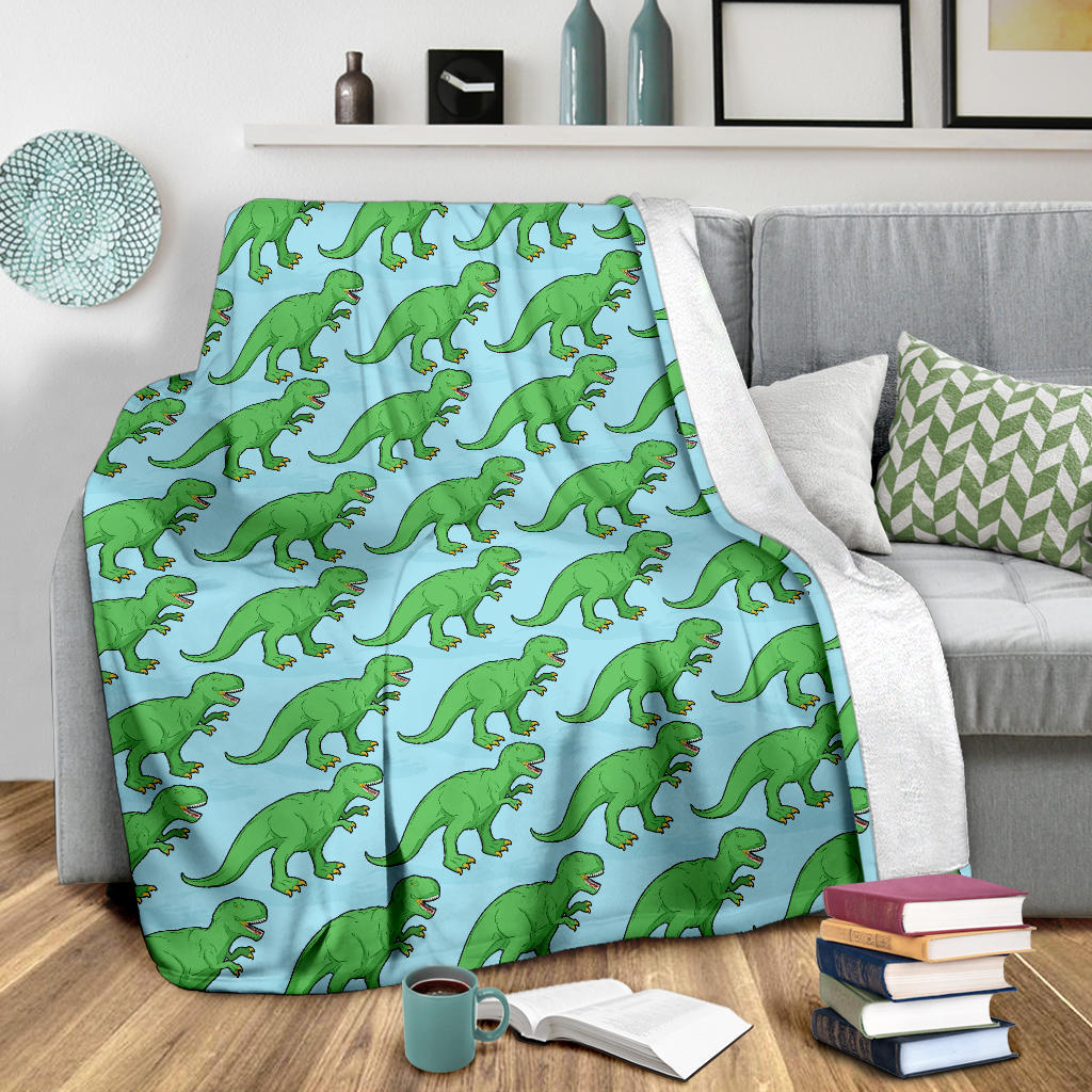 T Rex Pattern Print Design A01 Premium Blanket