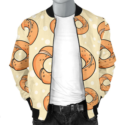 Bagel Pattern Print Design 03 Men Bomber Jacket