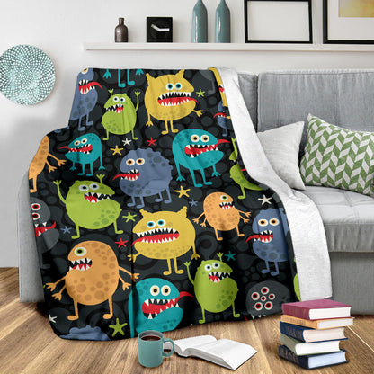 Monster Pattern Print Design 01 Premium Blanket