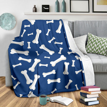 Dog Bone Pattern Print Design 03 Premium Blanket