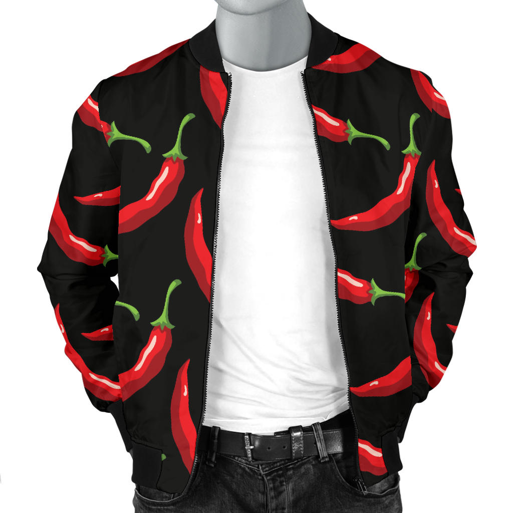 Chilli Pepper Pattern Print Design 01 Men Bomber Jacket