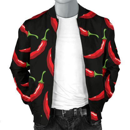 Chilli Pepper Pattern Print Design 01 Men Bomber Jacket