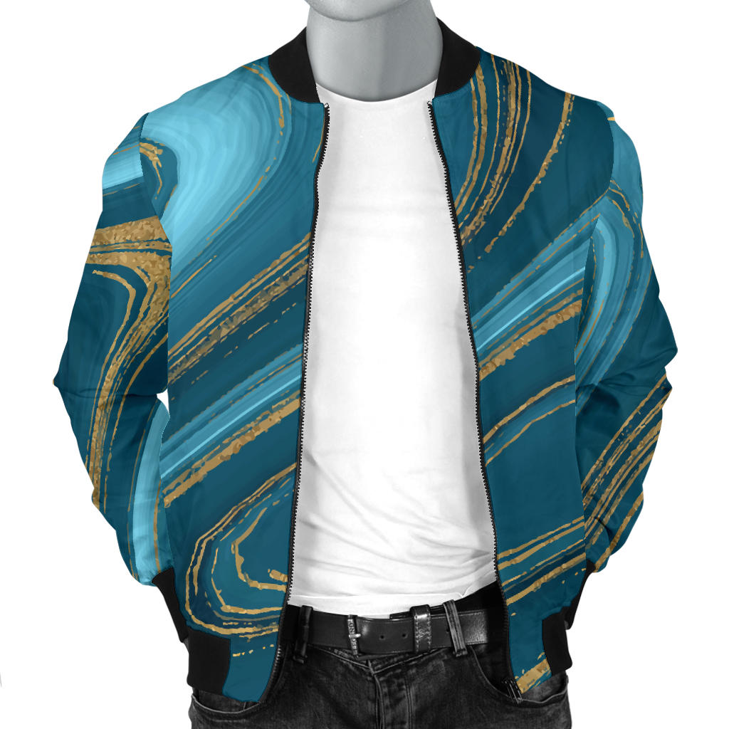 Liquid Pattern Print Design 04 Men Bomber Jacket