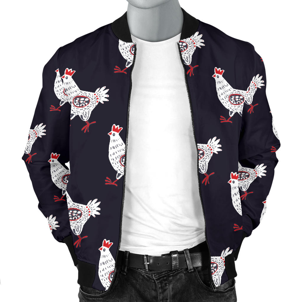 Chicken Pattern Print Design 03 Men Bomber Jacket