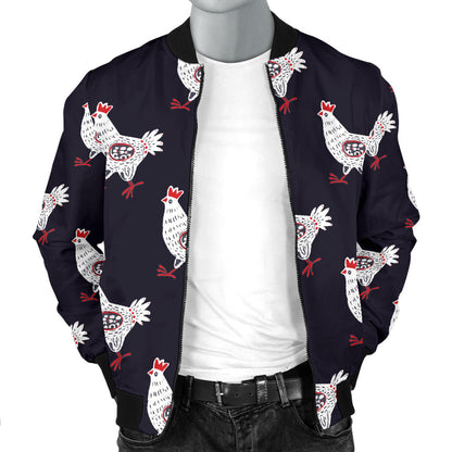 Chicken Pattern Print Design 03 Men Bomber Jacket