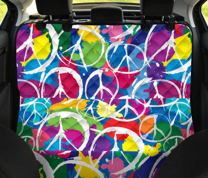 Peace Sign Colorful Pattern Print Design A02 Rear Dog Car Seat Cover Hammock