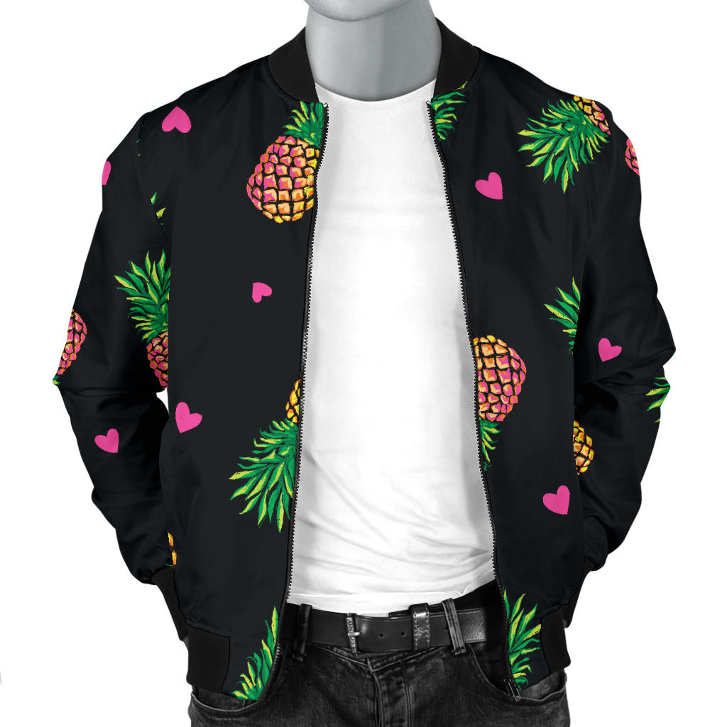 Neon Pineapple Pattern Print Design A04 Men Bomber Jacket