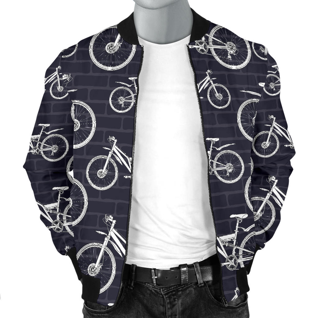 Mountain bike Pattern Print Design 02 Men Bomber Jacket