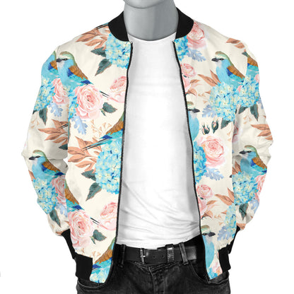 Bluebird Pattern Print Design 03 Men Bomber Jacket