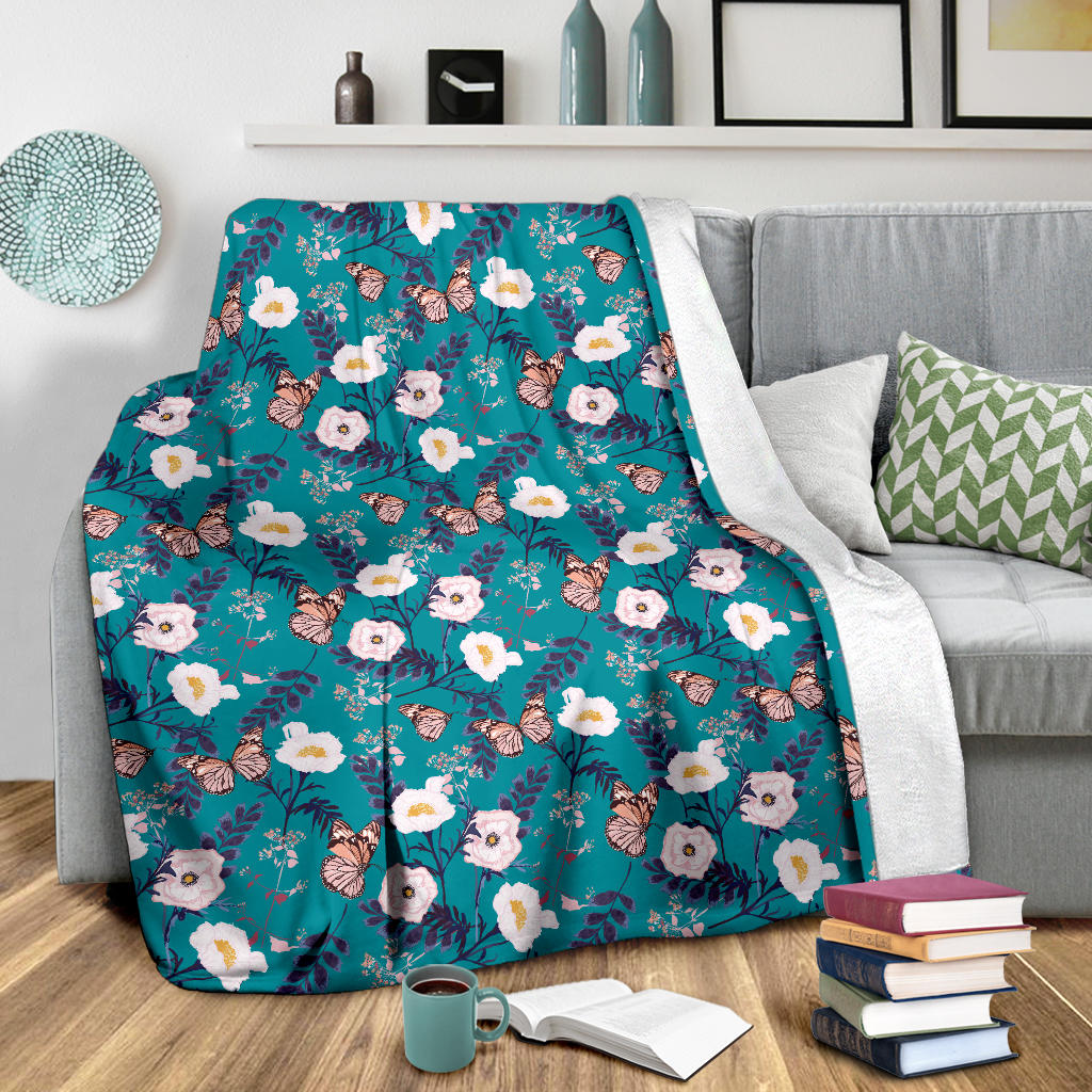 Butterfly Pattern Print Design 012 Premium Blanket