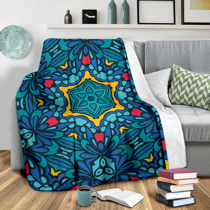 Kaleidoscope Pattern Print Design 04 Premium Blanket
