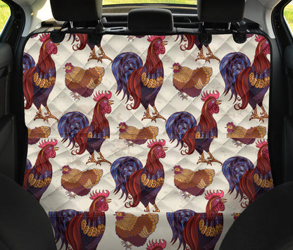 Rooster Pattern Print Design A03 Rear Dog Car Seat Cover Hammock