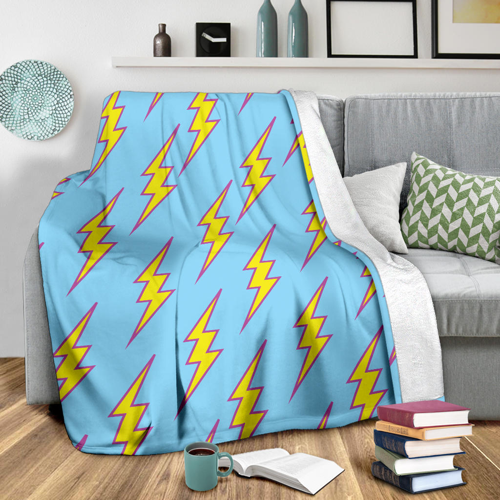 Lightning Thunder Pattern Print Design 02 Premium Blanket