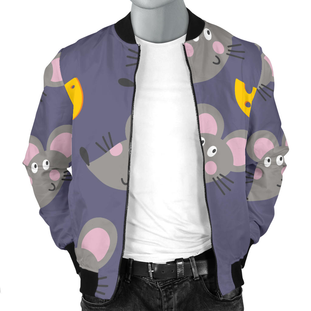 Rat With Cheese Pattern Print Design 01 Men Bomber Jacket