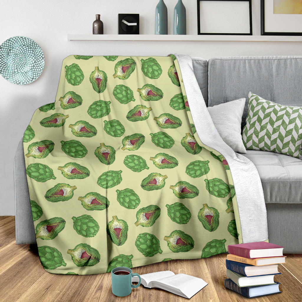 Artichoke Pattern Print Design 03 Premium Blanket