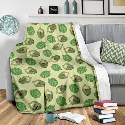 Artichoke Pattern Print Design 03 Premium Blanket