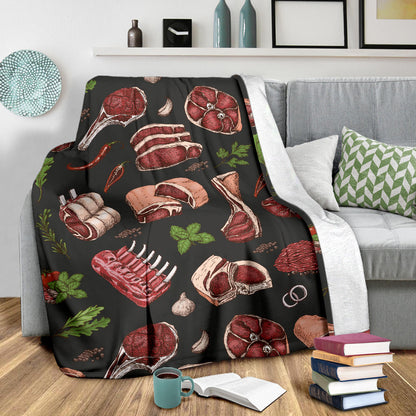 Meat Pattern Print Design 02 Premium Blanket