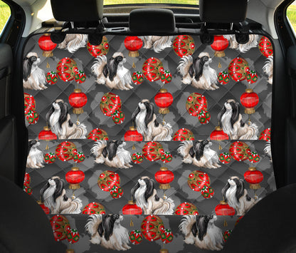 Japanese Chin Pattern Print Design 02 Rear Dog Car Seat Cover Hammock