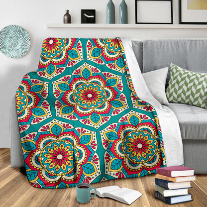 Mandala Pattern Print Design 03 Premium Blanket