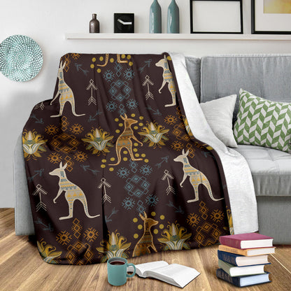 Kangaroos Pattern Print Design 03 Premium Blanket