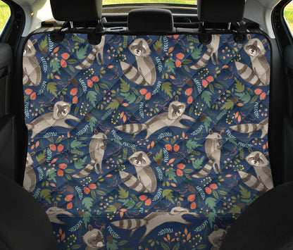 Raccoon Pattern Print Design A02 Rear Dog Car Seat Cover Hammock
