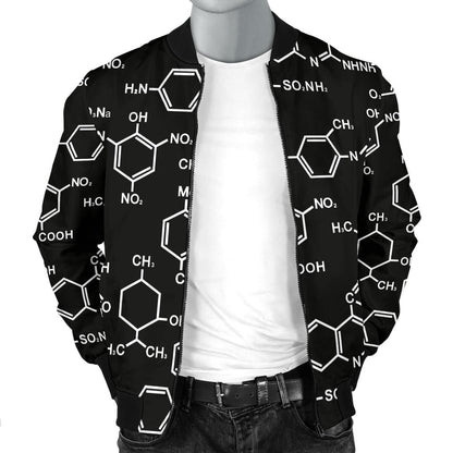 Chemical Pattern Print Design 02 Men Bomber Jacket