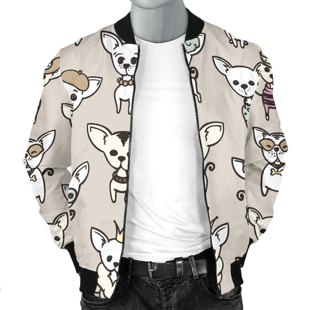 Chihuahua Pattern Print Design 02 Men Bomber Jacket