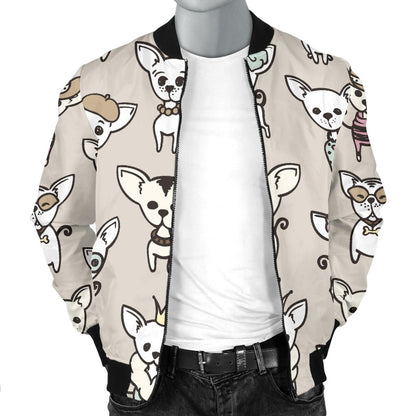 Chihuahua Pattern Print Design 02 Men Bomber Jacket