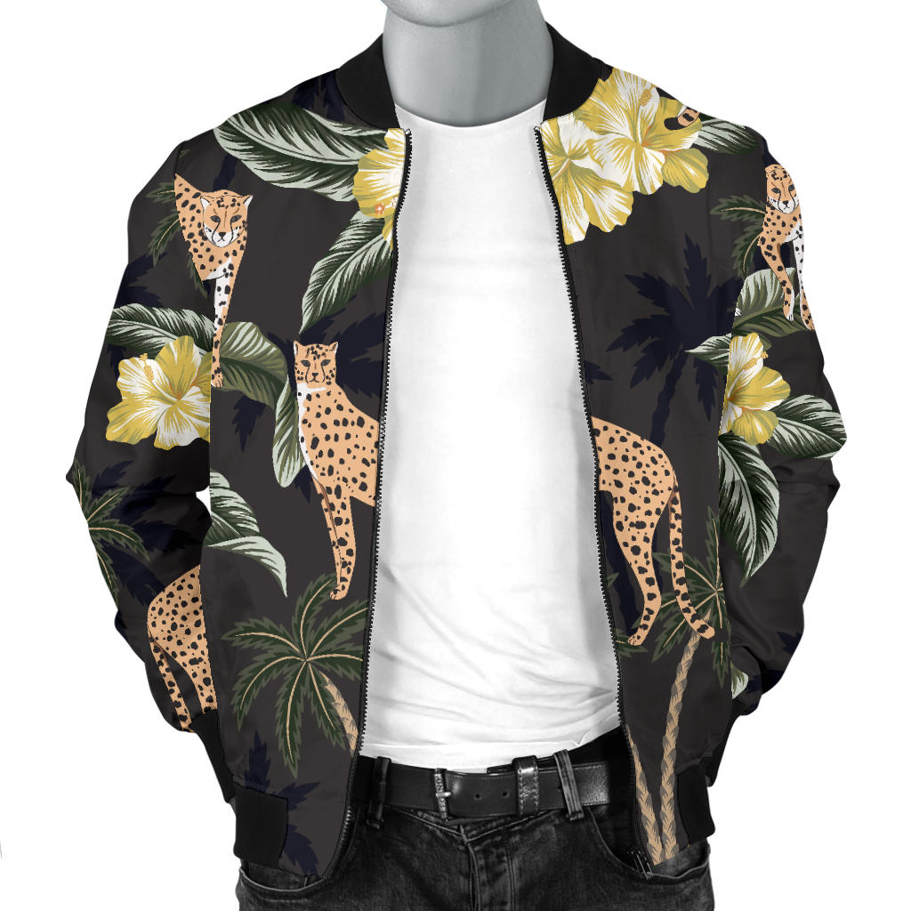 Cheetah Pattern Print Design 04 Men Bomber Jacket