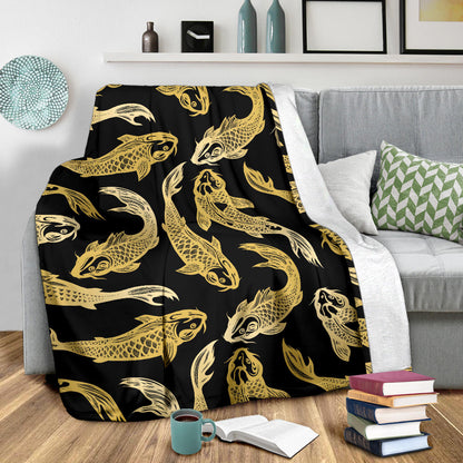 KOI Fish Pattern Print Design 03 Premium Blanket