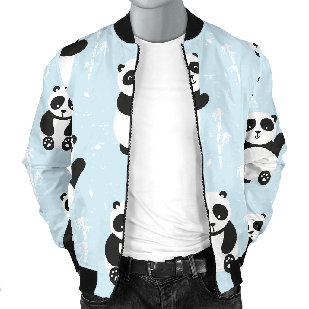 Panda Pattern Print Design A01 Men Bomber Jacket